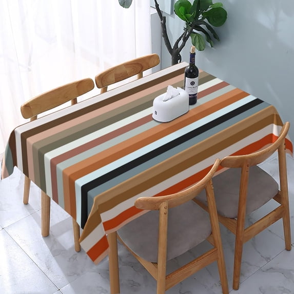 Rectangle Table Cloths, Multicolored Striped Pattern Oblong Tablecloth Washable Table Cover for Kitchen Dinning Party Tabletop Modern Decoration 60 x 84inch