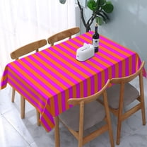 Rectangle Table Cloths, Pink and Orange Stripe Pattern Oblong Tablecloth Washable Table Cover for Kitchen Dinning Party Tabletop Modern Decoration 60 x 84inch