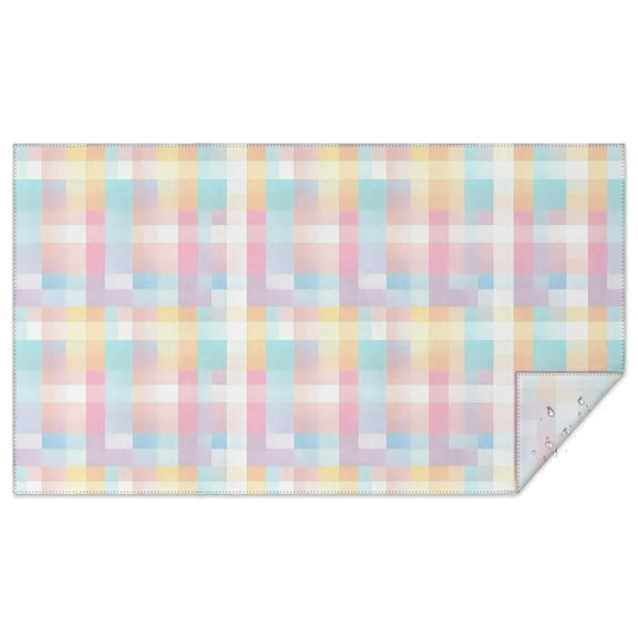 Rectangle Table Cloths Rainbow Colorful Buffalo Grille Table Clothes 60x102inch Table Cloth Washable Polyester Durable Table Cover for Dining Table Buffet Parties and Camping