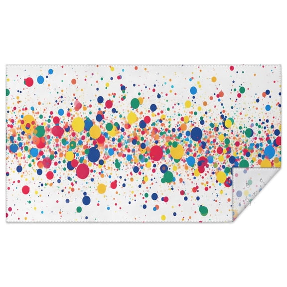 Rectangle Table Cloths Rainbow Dot Colorful Polka Dot Table Clothes 60x102inch Table Cloth Washable Polyester Durable Table Clothes for Weddings Banquets or Restaurants