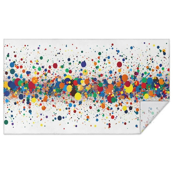 Rectangle Table Cloths Rainbow Dot Colorful Polka Dot Tableclothes 60x102inch Table Cover Washable Polyester Durable Table Cloth for Dining Table Buffet Parties and Camping