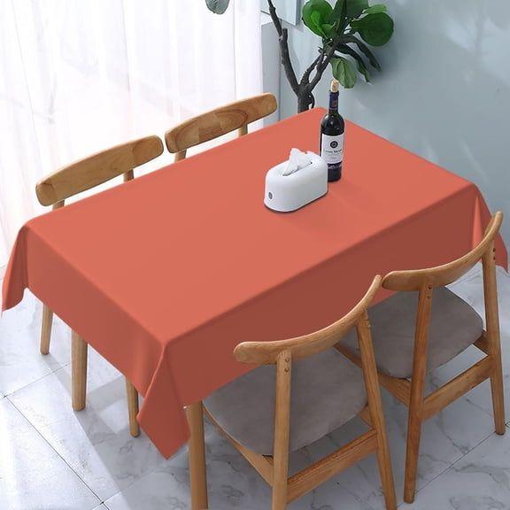 Rectangle Table Cloths, Solid Terracotta Oblong Tablecloth Washable Table Cover for Kitchen Dinning Party Tabletop Modern Decoration 60 x 84inch