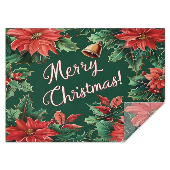 Rectangle Table Cover Floral Flower Merry Christmas Table Cloth,Decorative Oil-Proof Table Covers for Picnic Party Halloween Fall Thanksgiving Christmas