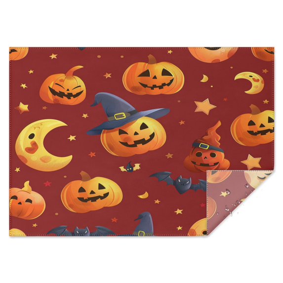 Rectangle Table Cover Halloween Moon Ghost Bat Tablecloth,Modern Foldable Table Covers for Picnic Party Halloween Fall Thanksgiving Christmas