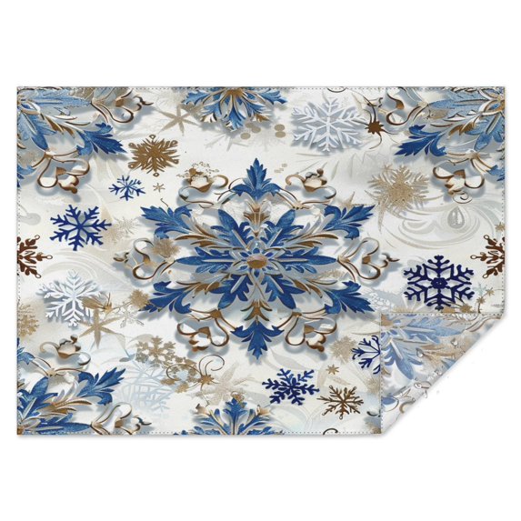 Rectangle Table Cover Happy Christmas Winter Snowflake Table Cloth,Pattern Washable Table Covers for Picnic Gathering Halloween Fall Thanksgiving Christmas