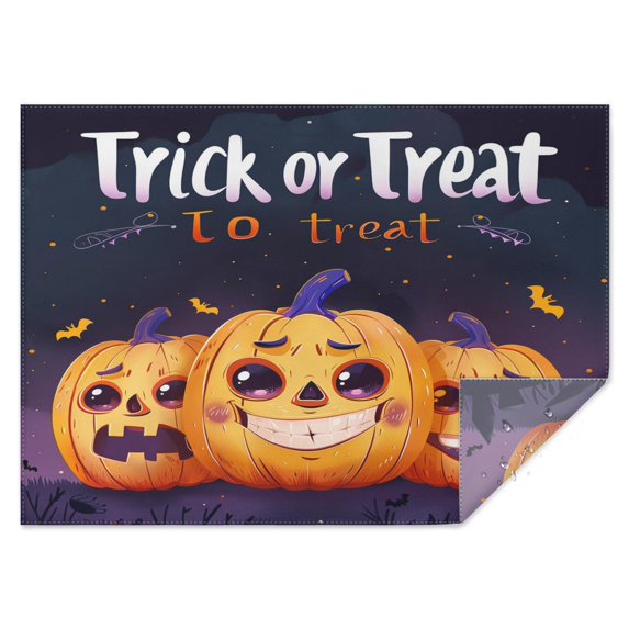 Rectangle Table Cover Happy Halloween Spooky Trick or Treat Pumpkin Table Cloth,Pattern Foldable Table Cloths for Picnic Gathering Halloween Fall Thanksgiving Christmas
