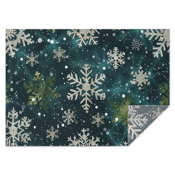 Rectangle Table Cover Merry Christmas Winter Snowflake Table Cloth,Modern Oil-Proof Table Covers for Picnic Party Halloween Fall Thanksgiving Christmas
