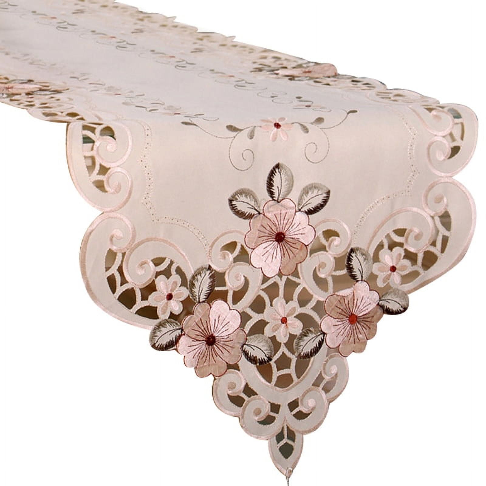 Rectangle Table Runner Dresser Scarf Lace Macrame Embroidered Table