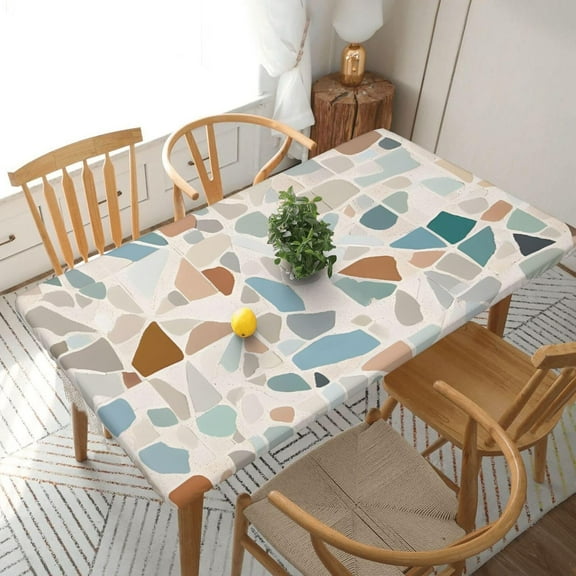 Rectangle Tablecloth 30 x 60 Inch Elastic Edged Table Cover for Indoor Outdoor Dining Kitchen Picnic Party BBQ