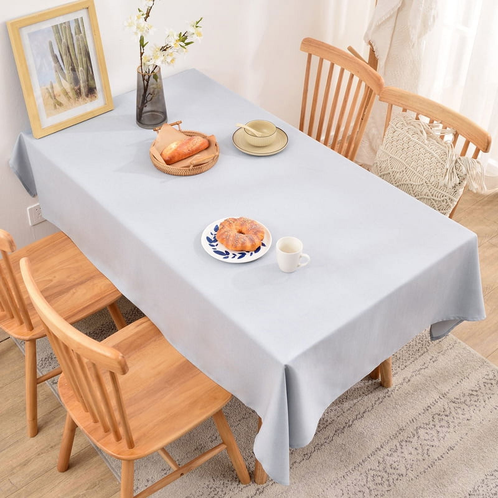Rectangle Tablecloth - 55 x 70 Inch - Stain and Wrinkle Resistant Washable Polyester Table Cloth ...