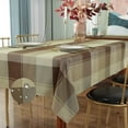 thumbnail image 1 of Rectangle Tablecloth 60 x 120 Inch Checkered Table Cloths Spillproof Anti-Shrink Soft and Wrinkle Resistant Decorative Fabric Table Cover for Kitchen Dinning Tabletop Outdoor(Rectangle/Oblong,Taupe), 1 of 5