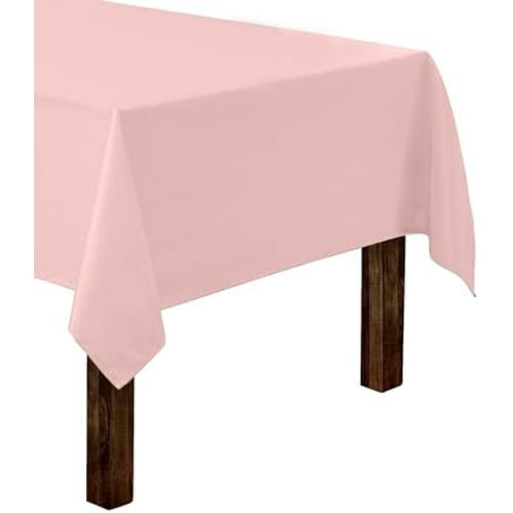 Rectangle Tablecloth - 60 x 126 Inch Pink Table Cloth for 8 Foot Rectangle Table - Heavy Duty Washable Fabric - for 8 Ft Buffet Table, Holiday Party, Dinner, Wedding & Baby Shower