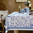 thumbnail image 1 of Rectangle Tablecloth - 60 x 84 Inch Blue Floral Birds Rustic Tablecloth Classic French Country Printed Table Cover for Farmhouse Decoration, Suitable for Home, Kitchen Dining, 1 of 7