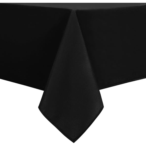 Rectangle Tablecloth - 60 x 84 Inch Waterproof Stain and Wrinkle Resistant Washable Table Cloth, Decorative Fabric Cover for Kitchen Dining Room Party Outdoor Use, Black