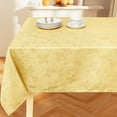 thumbnail image 1 of Rectangle Tablecloth 60x102 Inch, Waterproof Damask Jacquard Table Cloth, Washable Fabric Table Covers for Dining, Parties, and Christmas Decor, Gold/Yellow, 1 of 6