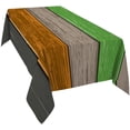 thumbnail image 1 of Rectangle Tablecloth 60x120inch Rustic Barn Ombre Wood Stain and Wrinkle Resistant Washable Polyester Table Cloth Oil Proof Dining Table Cover Decorative for Parties/Wedding/Outdoor Grey Orange Green, 1 of 6