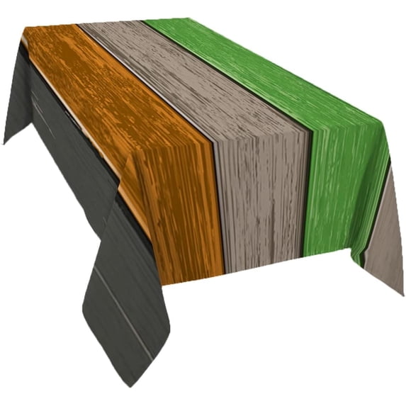 Rectangle Tablecloth 60x120inch Rustic Barn Ombre Wood Stain and Wrinkle Resistant Washable Polyester Table Cloth Oil Proof Dining Table Cover Decorative for Parties/Wedding/Outdoor Grey Orange Green