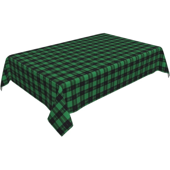 Rectangle Tablecloth 60x84 Inch, Classic Green Buffalo Plaid Rectangle Table Cover Water Resistant Table Cloth Kitchen Dining Tablecloth for Restaurant, Picnic, Indoor and Outdoor Dining