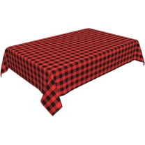 Rectangle Tablecloth 60x84 Inch, Red Black Buffalo Plaid Rectangular Table Cloth Wipeable Table Cloth Fabric Table Cloth for Restaurant, Picnic, Indoor and Outdoor Dining
