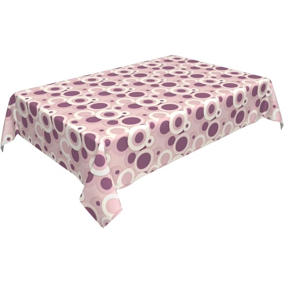 Rectangle Tablecloth 60x84 Inch, Retro Geometric Circles Rectangle Table Cover Wipeable Table Cloths Decorative Table Cover for Kitchen Dining Picnic Party Home Decoration