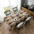 thumbnail image 1 of Rectangle Tablecloth 60x84inch, Buffalo Plaid Check Vinyl Table Covers Waterproof Oilcloth Table Cloth Linens, Tablecloths for Outdoor Dining Wedding Party Camping, Brown, 1 of 6