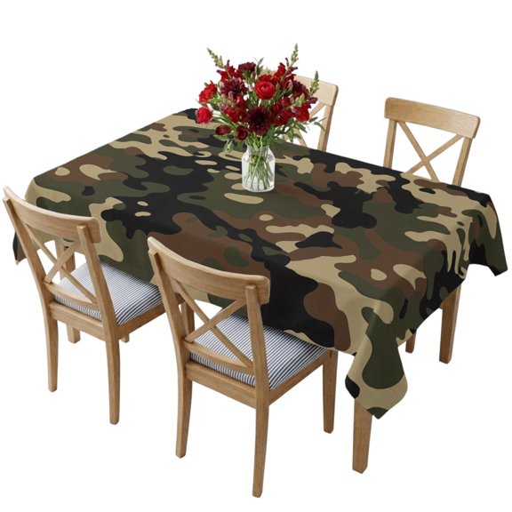 Rectangle Tablecloth,Abstract Camouflages Texture Waterproof Oil-Proof Table Cloth Kitchen Dining Tables Cover for Indoor Outdoor Wedding Holiday Party Decor,Retro Camo Pattern