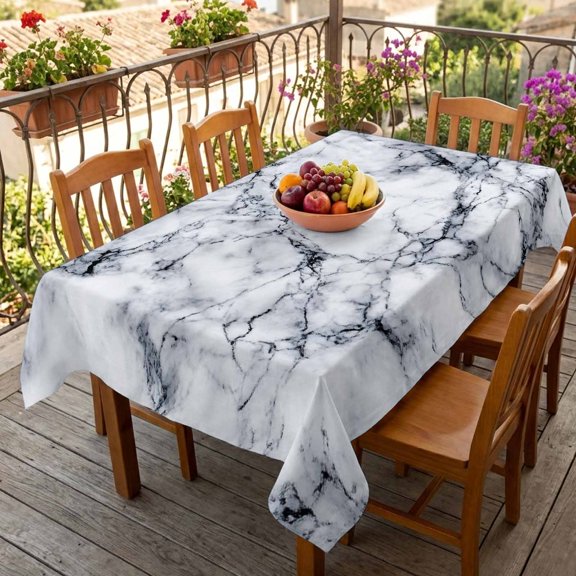 Rectangle Tablecloth,Abstract Marble Stone Texture Waterproof Oil-Proof Table Cloth Kitchen Dining Tables Cover for Indoor Outdoor Wedding Holiday Party Decor,Natural Crack Gray Rock