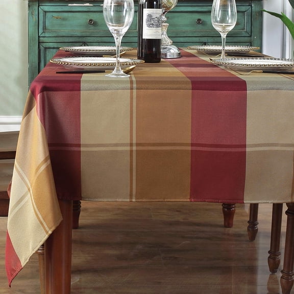 Rectangle Tablecloth Checkered Style Polyester Table Cloth Spillproof Heavy Weight Table Cover for Kitchen Dinning Tabletop (Rectangle, 52" x 70" (4-6 Seats), Red)