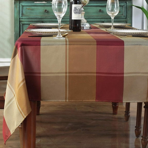Rectangle Tablecloth Checkered Style Polyester Table Cloth Spillproof Wrinkle Resistant Heavy Weight Table Cover for Kitchen Dinning Tabletop (Rectangle/Oblong, 60" x 84" (6-8 Seats),Red)