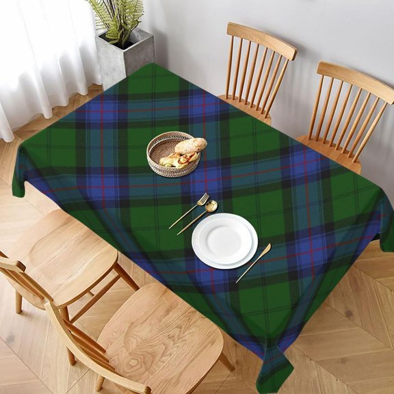 Rectangle Tablecloth, Clan Chef Armstrong Tartan Plaid Pattern Stain-Resistant, Wrinkle-Free, Washable Cover for Dining, Parties, and Wedding 60x84in