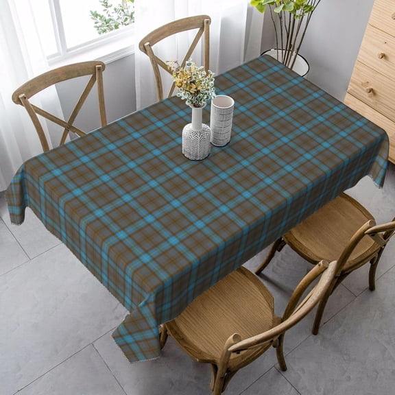 Rectangle Tablecloth, Clan Hannah Tartan Stain Resistant, Wrinkle Free, Washable Polyester Cover for Dining, Parties, and Camping