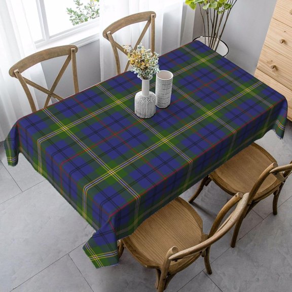 Rectangle Tablecloth, Clan Joss Tartan Stain Resistant, Wrinkle Free, Washable Polyester Cover for Dining, Parties, and Camping
