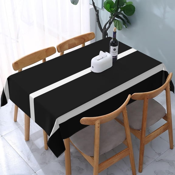 Rectangle Tablecloth Classic Black White Stripes Oblong Table Cover Washable Table Cloths for Kitchen Dinning Party Tabletop Modern Decoration 60 x 84inch