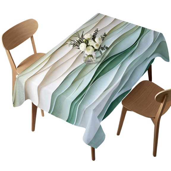 Rectangle Tablecloth, Classical Abstract Waves Texture Waterproof Table Cloth 60x84 in Watercolor Wavy Seamless Washable Spillproof Table Cover for Kitchen Dining Party Decor Outdoor Camping