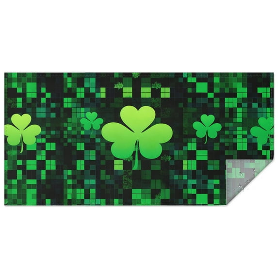 Rectangle Tablecloth Clover St Patrick Table Cloth, Waterproof Fabric Wrinkle Free Soft Table Covers for Dining Room Parties Holiday Dinner, Washable Tabletop Cover Kitchen Decorative 60x120 Inch