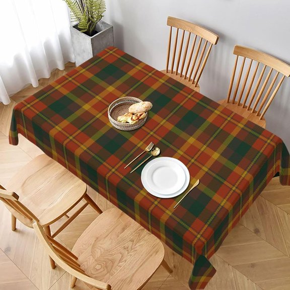 Rectangle Tablecloth, County Monaghan Irish Tartan Stain-Resistant, Wrinkle-Free, Washable Cover for Dining, Parties, and Wedding 60x84in