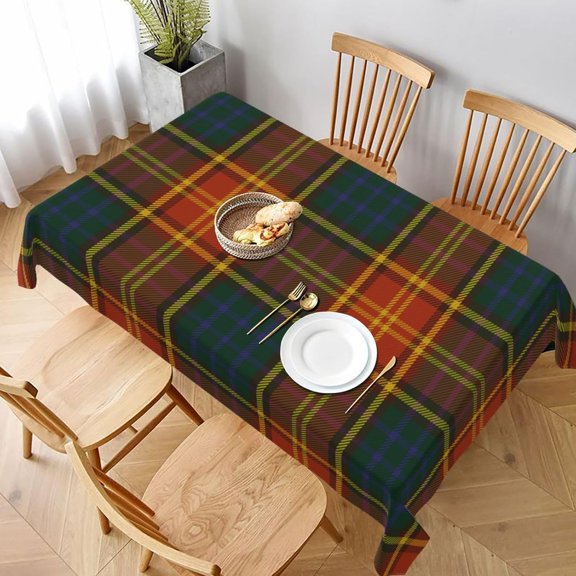 Rectangle Tablecloth, County Roscommon Irish Tartan Stain-Resistant, Wrinkle-Free, Washable Cover for Dining, Parties, and Wedding 60x84in