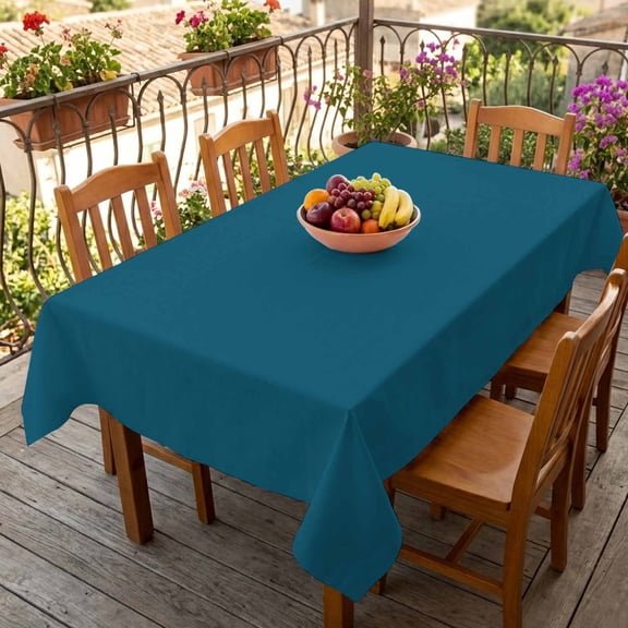 Rectangle Tablecloth,Dark Teal Waterproof Oil-Proof Table Cloth Kitchen Dining Tables Cover for Indoor Outdoor Wedding Holiday Party Decor,Solid Green Color