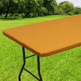 thumbnail image 1 of Rectangle Tablecloth, Elastic Fitted Flannel Backed Vinyl Tablecloths for 4ft Folding Tables, Waterproof Wipeable Table Covers for Indoor, Outdoor, Picnic and Camping (Beige, 30"x48"), 1 of 8