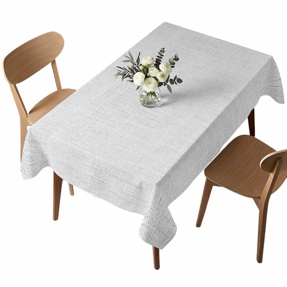 Rectangle Tablecloth, Farmhouse Light Gray Flax Waterproof Table Cloth 60x102 in Retro Linen Burlap Texture Washable Spillproof Table Cover for Kitchen Dining Party Decor Outdoor Camping