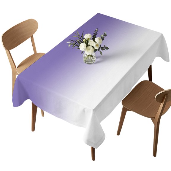 Rectangle Tablecloth, Gradient Ombre Waterproof Table Cloth 60x84 in Lavender Purple Washable Spillproof Table Cover for Kitchen Dining Party Decor Outdoor Camping
