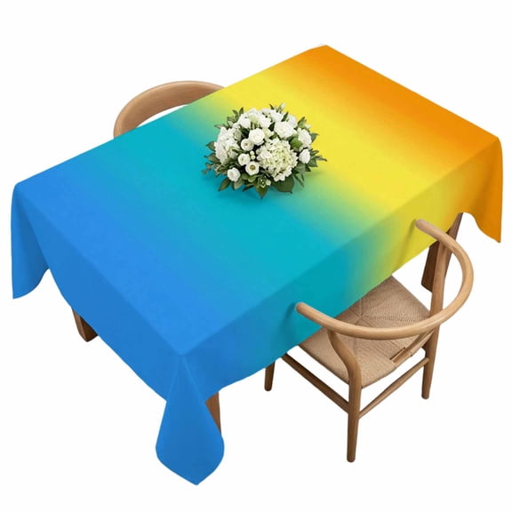 Rectangle Tablecloth, Gradient Striped Rainbow Waterproof Table Cloth 60x120 in Modern Minimalist Art Washable Spillproof Table Cover for Kitchen Dining Party Decor Outdoor Camping
