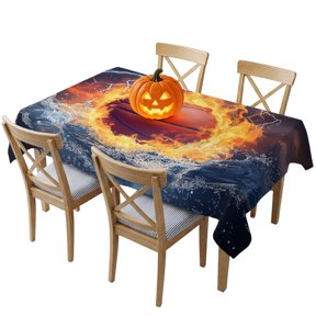 Rectangle Tablecloth,Ice Fire Basketball Sport Waterproof Oil-Proof Table Cloth Kitchen Dining Tables Cover for Indoor Outdoor Wedding Holiday Party Decor,Lightning Water Ripple Abstract Art