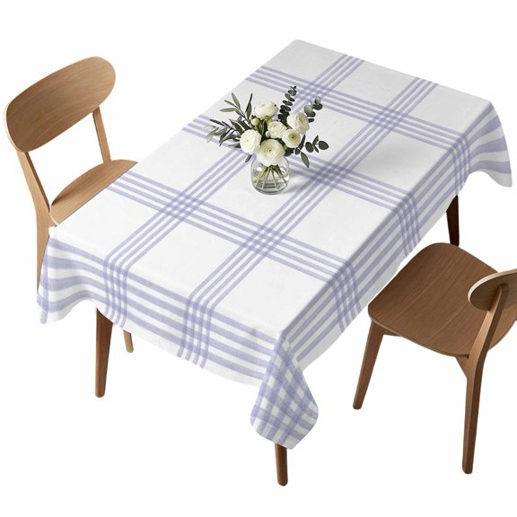 Rectangle Tablecloth, Lavender Purple Stripes Waterproof Table Cloth 60x84 in Modern Minimalist Style Washable Spillproof Table Cover for Kitchen Dining Party Decor Outdoor Camping