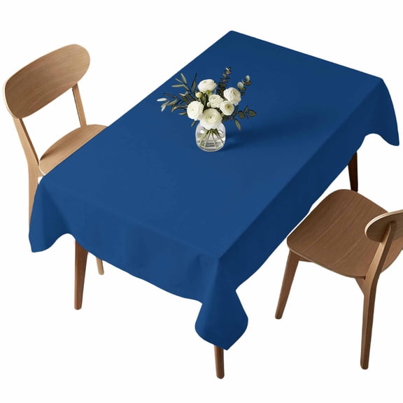 Rectangle Tablecloth, Minimalism Solid Navy Blue Waterproof Table Cloth 60x84 in Modern Pure Color Art Washable Spillproof Table Cover for Kitchen Dining Party Decor Outdoor Camping