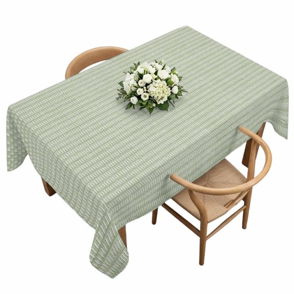 Rectangle Tablecloth, Minimalist Sage Green Grid Waterproof Table Cloth 60x120 in Turquoise Linen Textured Washable Spillproof Table Cover for Kitchen Dining Party Decor Outdoor Camping