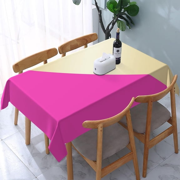 Rectangle Tablecloth Modern Elegant Girly Hot Pink & Gold Oblong Table Cover Washable Table Cloths for Kitchen Dinning Party Tabletop Modern Decoration 60 x 84inch