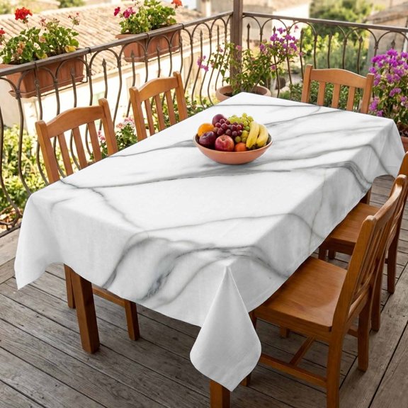 Rectangle Tablecloth,Modern Marble Texture Art Waterproof Oil-Proof Table Cloth Kitchen Dining Tables Cover for Indoor Outdoor Wedding Holiday Party Decor,Nature Stone Artwork Grey