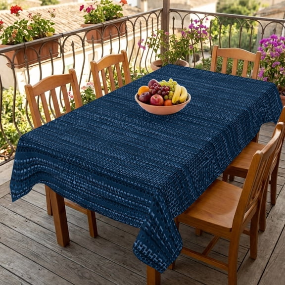 Rectangle Tablecloth,Modern Minimalist Navy Blue Waterproof Oil-Proof Table Cloth Kitchen Dining Tables Cover for Indoor Outdoor Wedding Holiday Party Decor,Vintage Linen Textured
