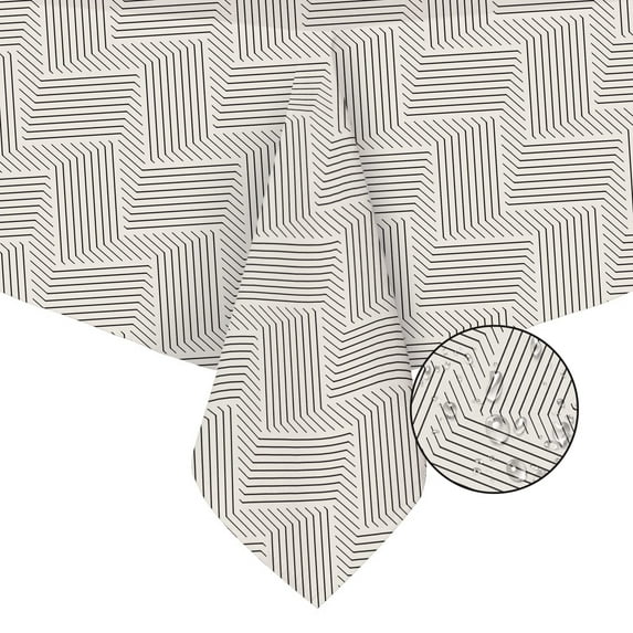 Rectangle Tablecloth, Modern Rectangle Tablecloth, Striped Tablecloth Indoor/Outdoor Waterproof Wrinkle Free Durable Rectangle Tablecloth for Rectangle Tables 60 X 84 Inch